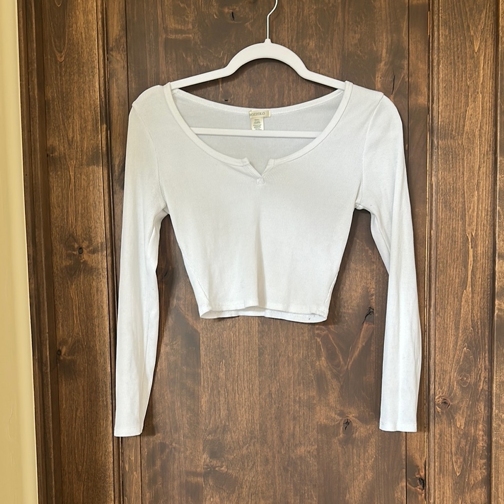 Women's White Long Sleeve Top